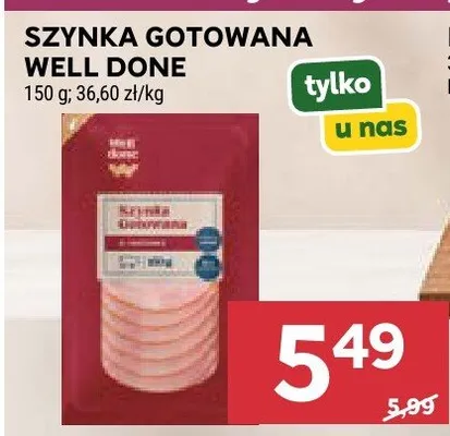 Szynka gotowana Well Done promocja w Stokrotka