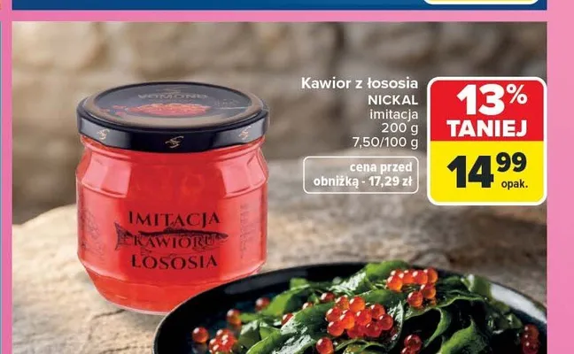 Kawior z łososia imitacja Nickal promocja w Carrefour
