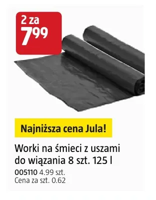 Worki na śmieci z uszami do wiązania 125 l promocja w Jula