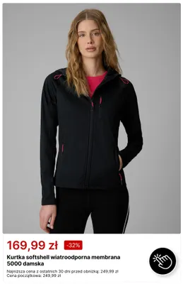 Kurtka softshell wiatroodporna membrana 5000 damska promocja w 4F