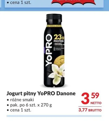 Jogurt pitny YoPRO Danone promocja w Makro
