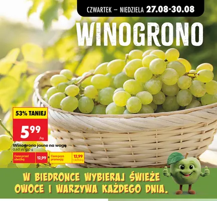 Winogrona jasne promocja w Biedronka