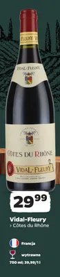 Wino czerwone wytrawne Vidal-Fleury Côtes du Rhône promocja w Netto