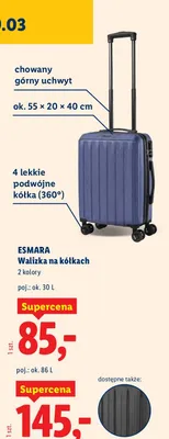 Walizka na kółkach 30 l, 55x20x40 cm promocja w Lidl
