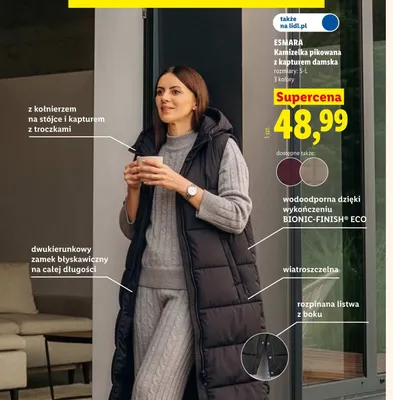 Kamizelka pikowana z kapturem damska Esmara promocja w Lidl