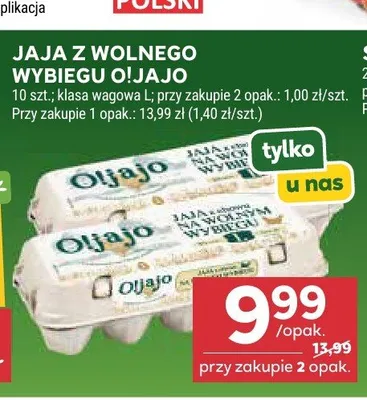 Jaja z wolnego wybiegu O!Jajo klasa L promocja w Stokrotka