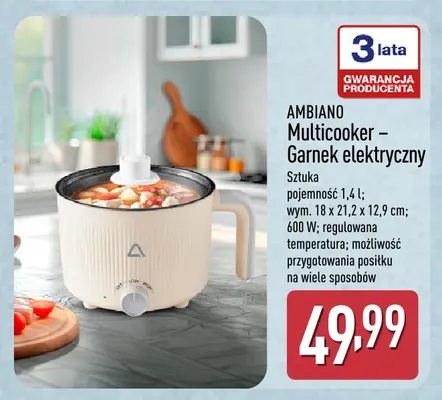 Multicooker – garnek elektryczny Ambiano promocja w Aldi