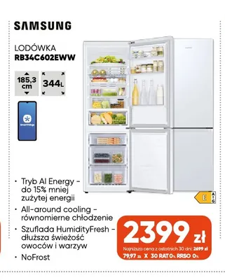 Lodówka Samsung RB34C602EWW promocja w Max Elektro