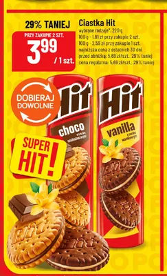 Ciastka Hit vanilla o smaku waniliowym promocja w POLOmarket