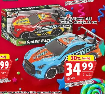 Auto sportowe 1:18 światło, dźwięk, 22cm BEMAG promocja w Prim Market