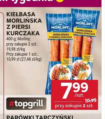 Kiełbasa Morlińska z piersi kurczaka Morliny promocja w Stokrotka