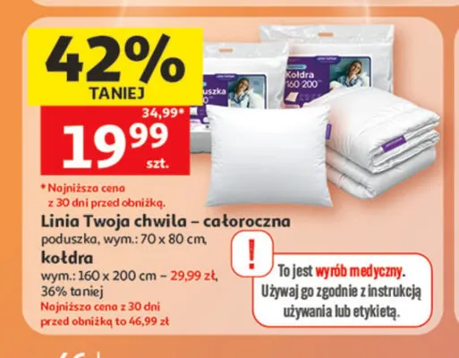Linia Twoja chwila - całoroczna poduszka wym. 70x80cm promocja w Auchan