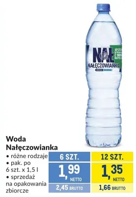 Woda Nałęczowianka różne rodzaje 6 szt. x 1,5 l promocja w Makro