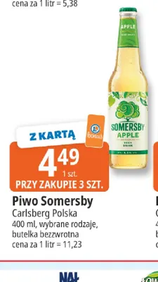 Piwo Somersby Apple promocja w Leclerc