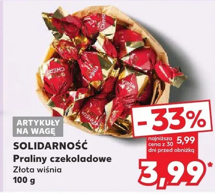 Praliny czekoladowe Złota wiśnia promocja w Kaufland