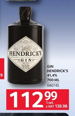 Gin Hendrick's 41,4% promocja w Selgros