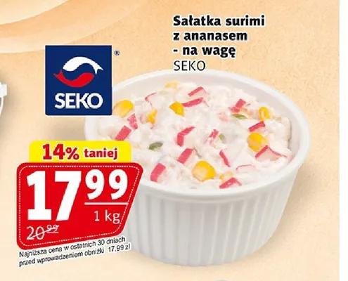Sałatka surimi z ananasem Seko promocja w Prim Market