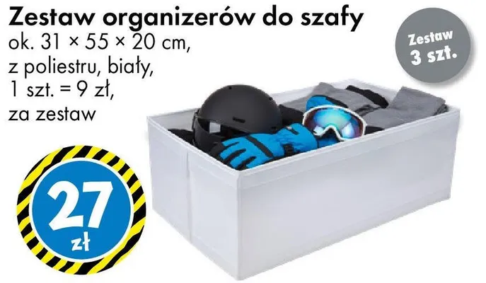 Zestaw organizerów do szafy ok. 31 × 55 × 20 cm promocja w Tedi