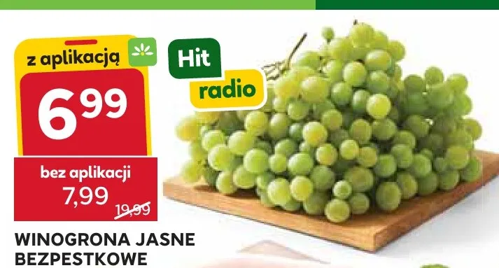 Winogrona jasne bezpestkowe promocja w Stokrotka