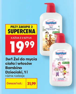 Żel do mycia ciała i włosów 3w1 Bambino Dzieciaki promocja w Biedronka