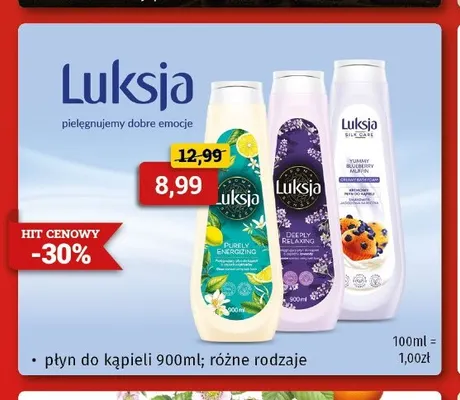 Płyn do kąpieli Luksja promocja w Drogeria Kosmyk