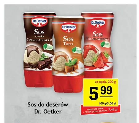 Sos o smaku czekoladowym Dr. Oetker promocja w Gram Market
