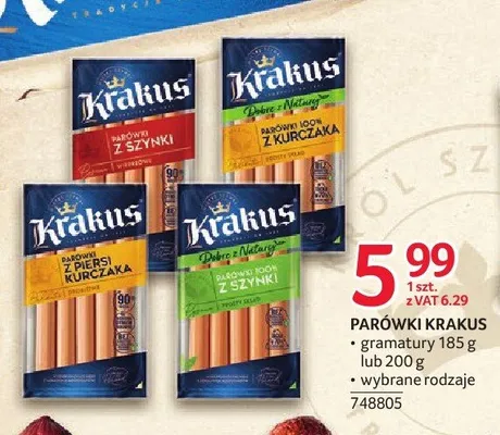 Parówki z szynki Krakus promocja w Selgros