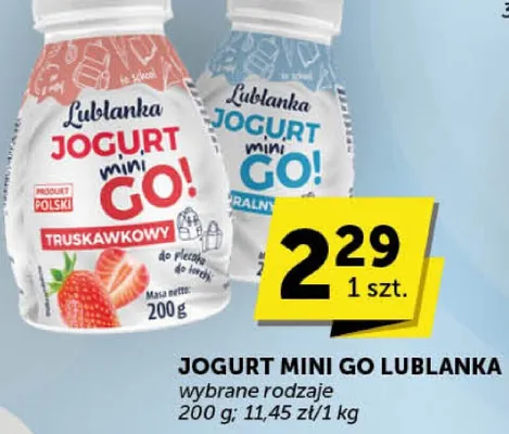 Jogurt Mini Go Lublanka różne rodzaje 200 g promocja w Euro Sklep