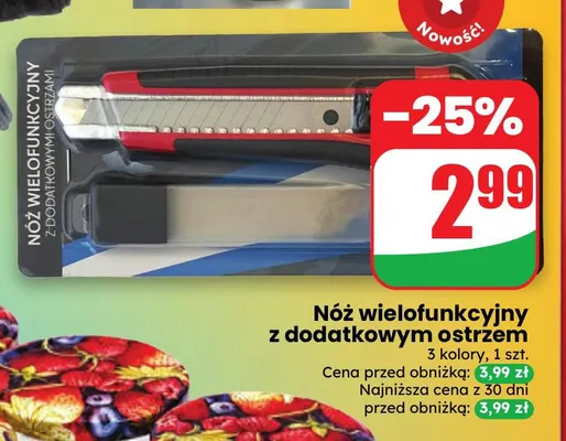 Nóż wielofunkcyjny z dodatkowym ostrzem promocja w Dino
