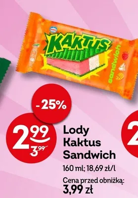 Lody Kaktus Sandwich promocja w Żabka