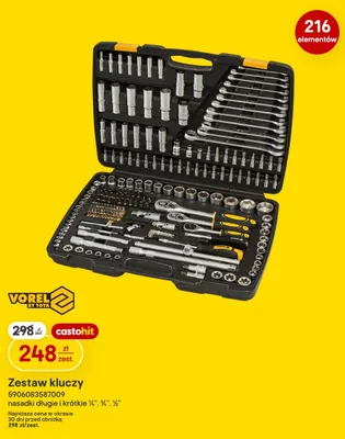 Zestaw kluczy Vorel promocja w Castorama