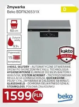 Zmywarka BDFN26331X Beko promocja w kakto.pl