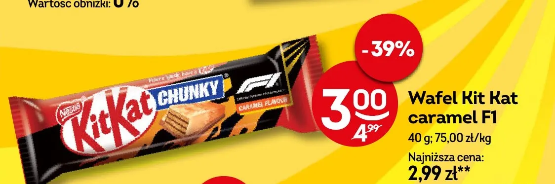 Wafel KitKat Chunky caramel F1 promocja w Żabka