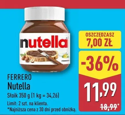 Nutella promocja w Aldi
