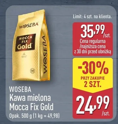 Kawa mielona Mocca Fix Gold promocja w Aldi