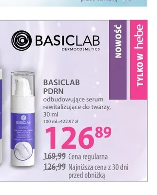 PDRN odbudowujące serum rewitalizujące do twarzy BasicLab promocja w Hebe