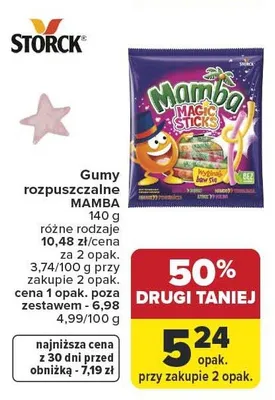Gumy rozpuszczalne Mamba promocja w Carrefour