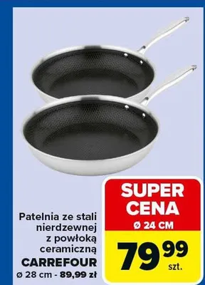 Patelnia ze stali nierdzewnej z powłoką ceramiczną promocja w Carrefour Market