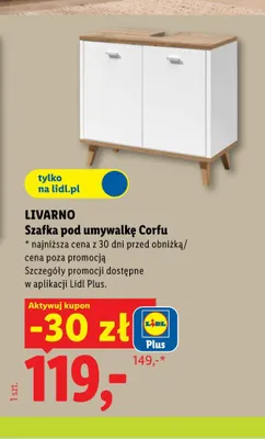 Szafka pod umywalkę Corfu Livarno promocja w Lidl