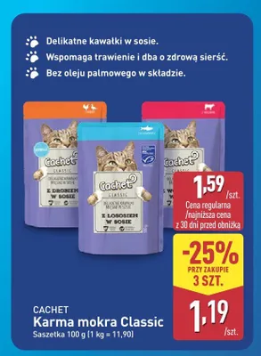Karma mokra Classic saszetka różne rodzaje promocja w Aldi