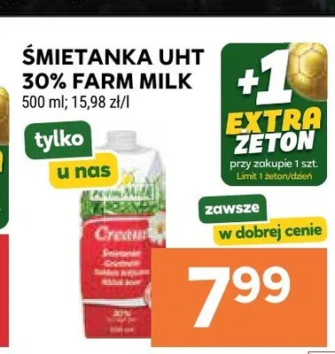Śmietanka UHT 30% Farm Milk promocja w Stokrotka