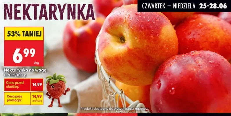 Nektarynka na wagę promocja w Biedronka