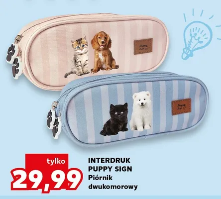 Piórnik dwukomorowy Interdruk Puppy Sign promocja w BACK TO SCHOOL