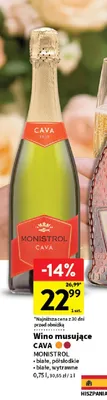 Wino musujące cava brut monistrol promocja w Intermarche