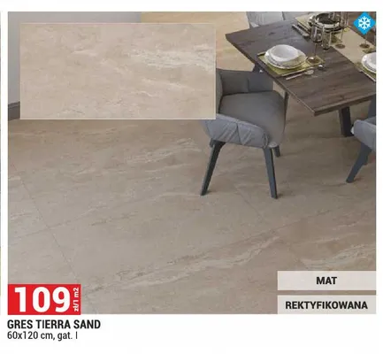Gres Tierra Sand 60x120cm gat. I mat rektyfikowana promocja w Merkury Market