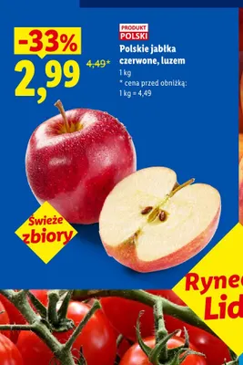 Jabłka czerwone luzem promocja w Lidl