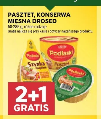 Konserwa mięsna Podlaski Szynka Drosed promocja w Stokrotka