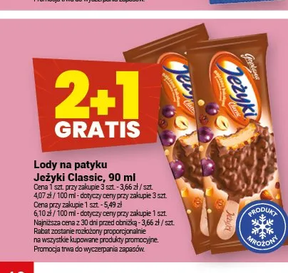Lody na patyku Jeżyki Classic promocja w Twój Market