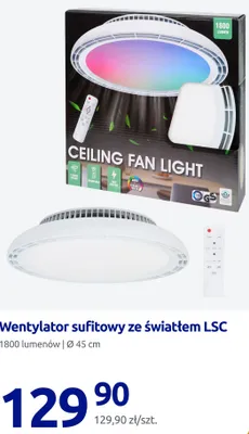Wentylator sufitowy ze światłem LSC promocja w Action