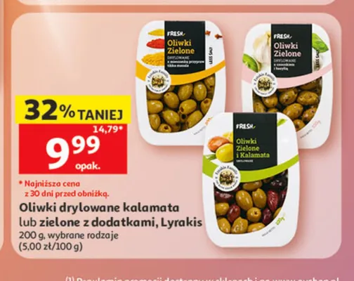 Oliwki zielone i kalamata drylowane Lyrakis promocja w Auchan